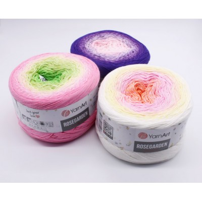 YARNART ROSEGARDEN 250 grams-1000 meter Gradient Cotton Yarn Rainbow Knitting Yarn Crochet Cotton Organic Soft Yarn