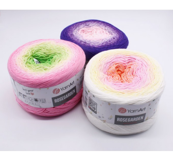  YARNART ROSEGARDEN 250 grams-1000 meter Gradient Cotton Yarn Rainbow Knitting Yarn Crochet Cotton Organic Soft Yarn  Yarn  