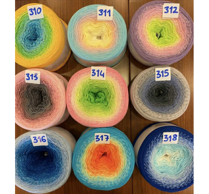 YARNART ROSEGARDEN 250 grams-1000 meter Gradient Cotton Yarn Rainbow Knitting Yarn Crochet Cotton Organic Soft Yarn