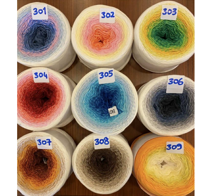  YARNART ROSEGARDEN 250 grams-1000 meter Gradient Cotton Yarn Rainbow Knitting Yarn Crochet Cotton Organic Soft Yarn  Yarn  1