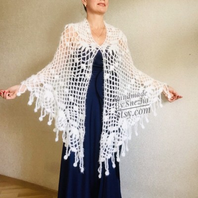 Ivory Wedding Bolero Bridal shawl Beige bridesmaid wrap gift for her White Winter knit Shrug Red Cape cover up Gray Fuzzy Capelet Royal Blue