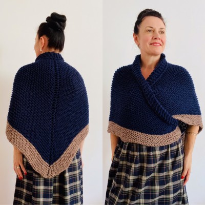 Blue rent Claire Outlander shawl wool triangle shawl knit shoulder wrap celtic sontag scottish shawl anniversary gift wife mom